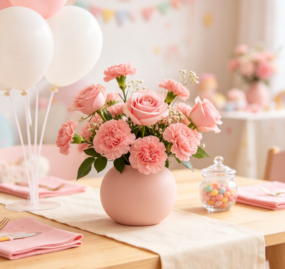 Pink Roses & Pink Carnations · Cotton Candy