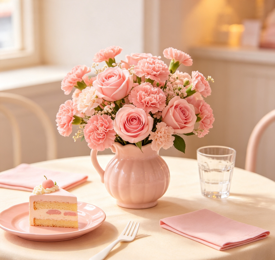 Pink Roses & Pink Carnations · Cotton Candy