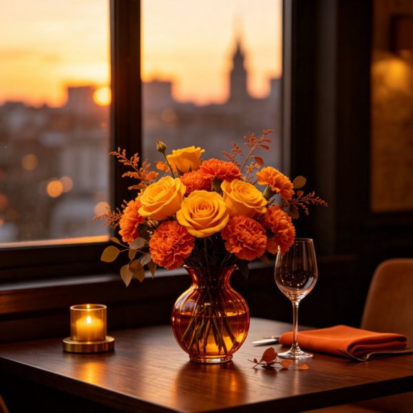 Yellow Roses & Orange Carnations · Sunset Afterglow