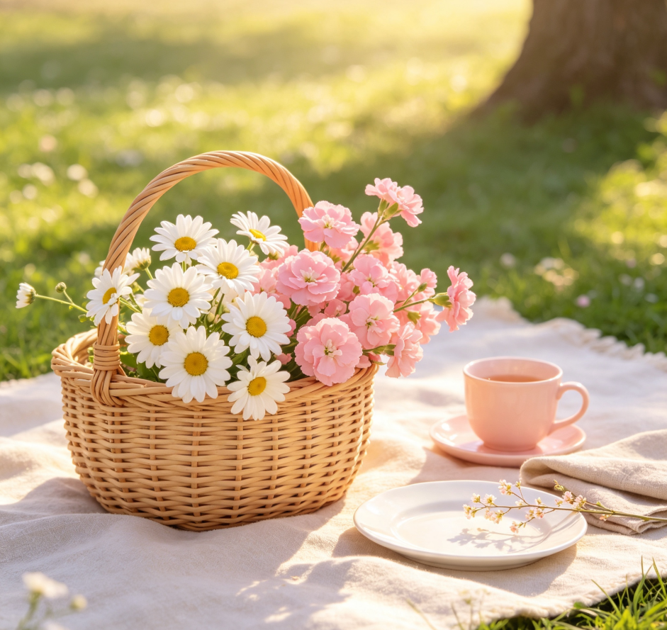 White Daisies & Pink Sweet Williams · Spring Whispers