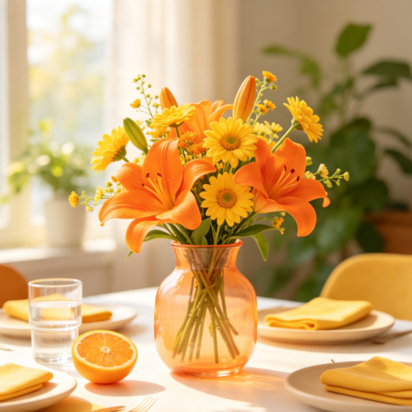 Orange Lilies & Yellow Daisies · Citrus Grove