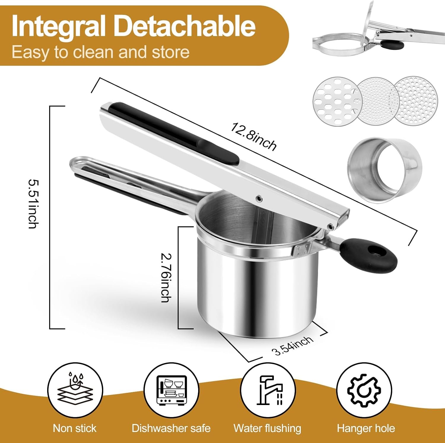 Stainless Steel Potato Ricer for Mashed Potatoes