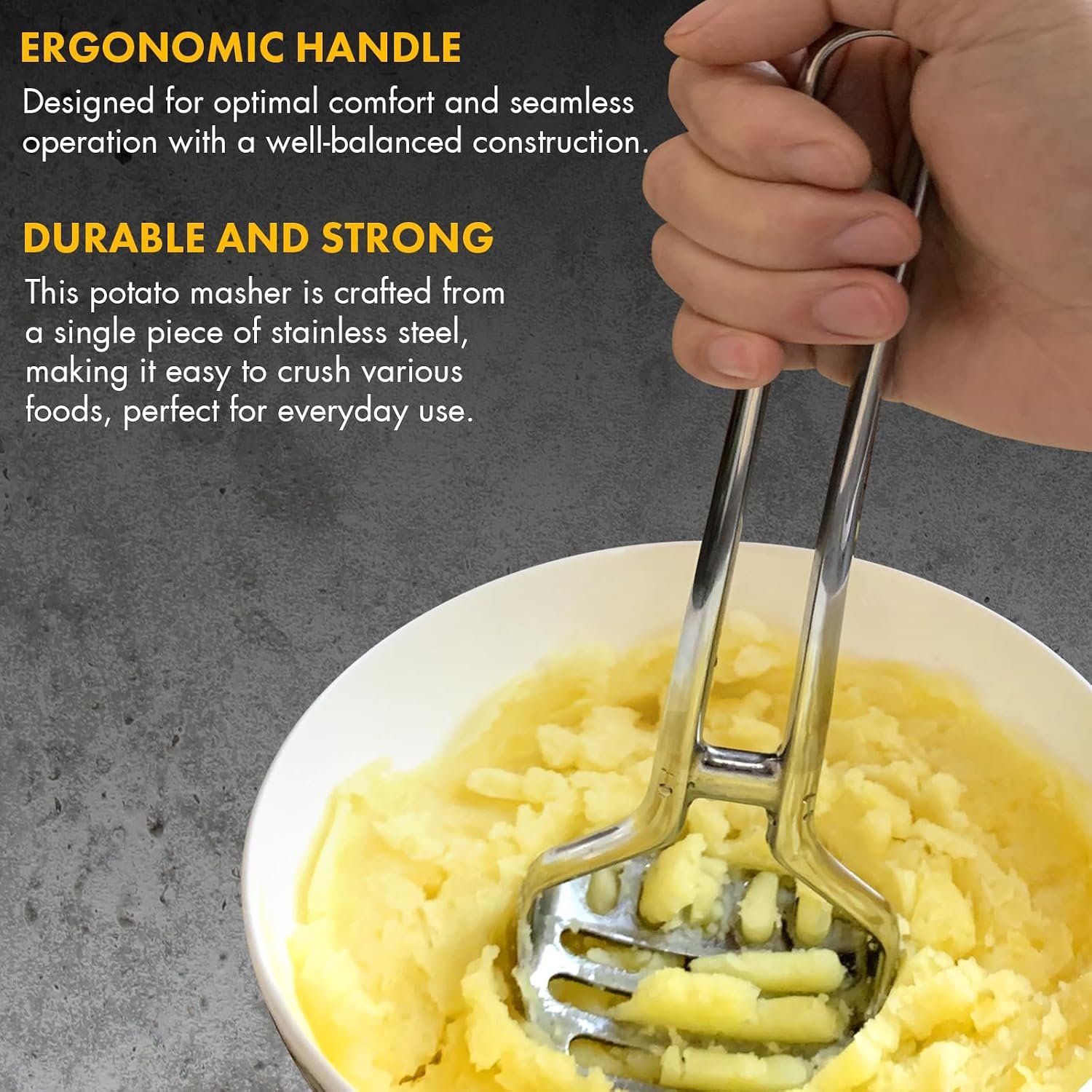 One-Piece Stainless Steel Potato Masher