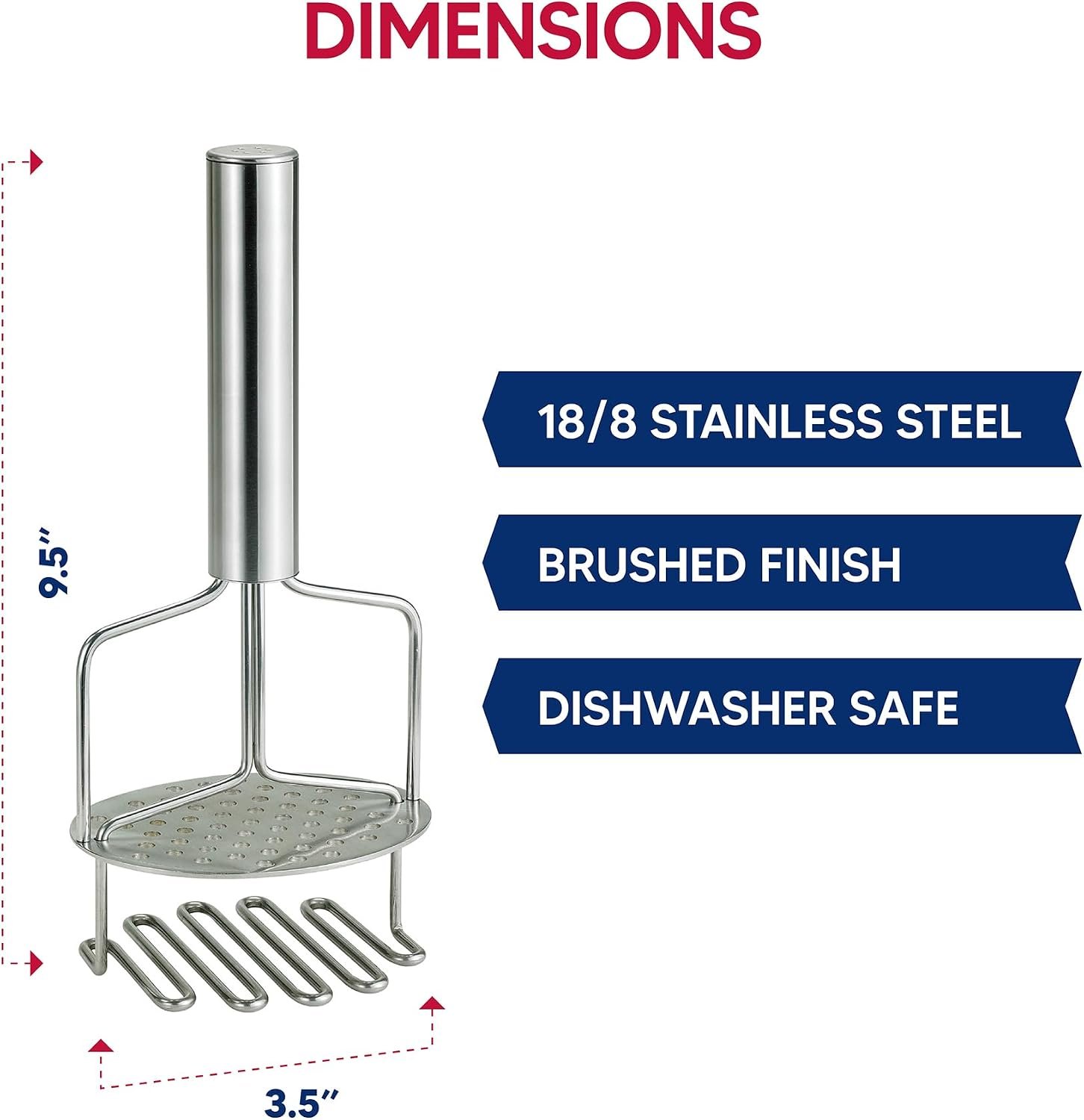 Stainless Steel Potato Masher with Ricer